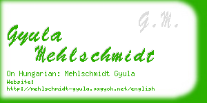 gyula mehlschmidt business card